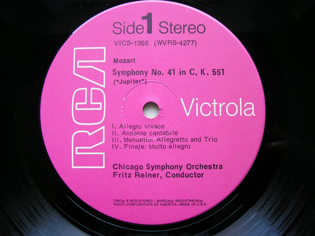 MOZART: SYMPHONY No. 41  'Jupiter' / HAYDN: SYMPHONY No. 88      REINER / CHICAGO SYMPHONY     VICS 1366
