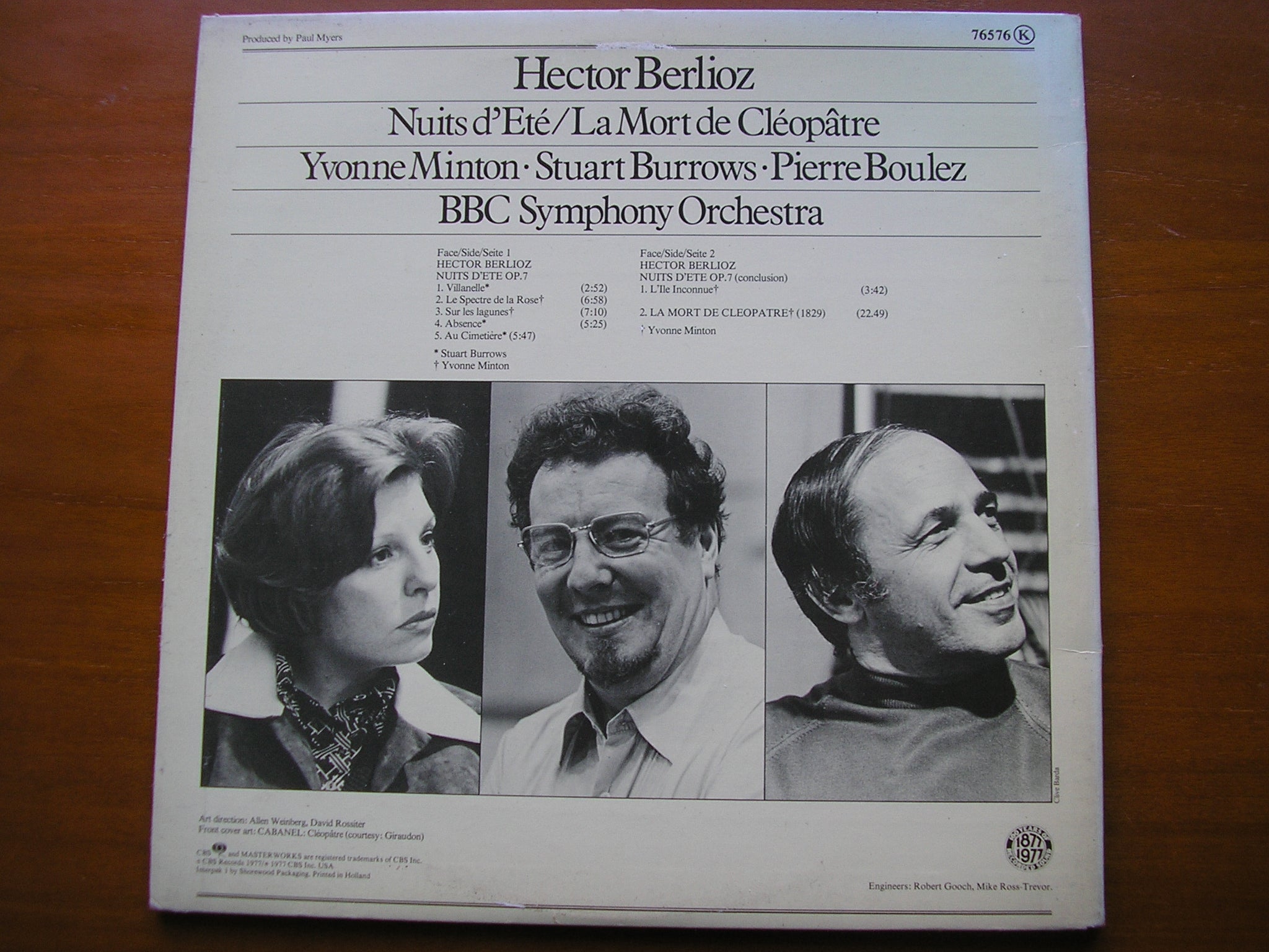 BERLIOZ: LES NUITS D'ETE / LA MORT DE CLEOPATRE      MINTON / BURROWS / BBC SYMPHONY / BOULEZ     76576