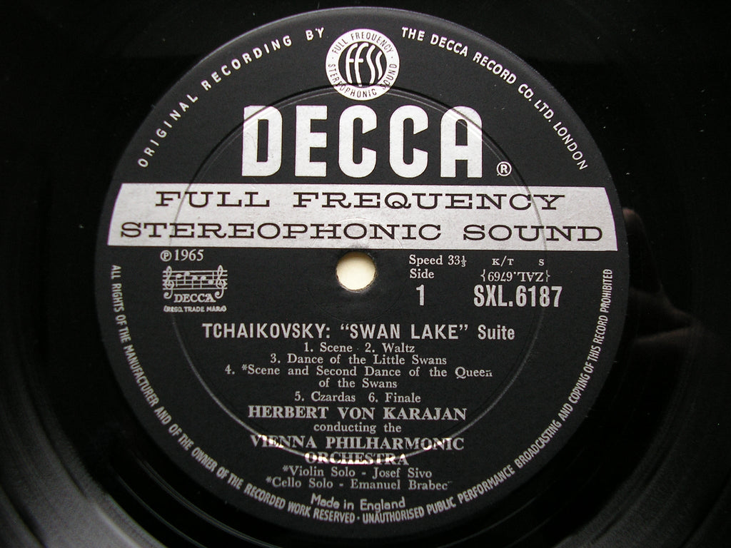 SXL 6187  TCHAIKOVSKY: SWAN LAKE Suite / SLEEPING BEAUTY Suite     KARAJAN / VIENNA PHILHARMONIC     ED1