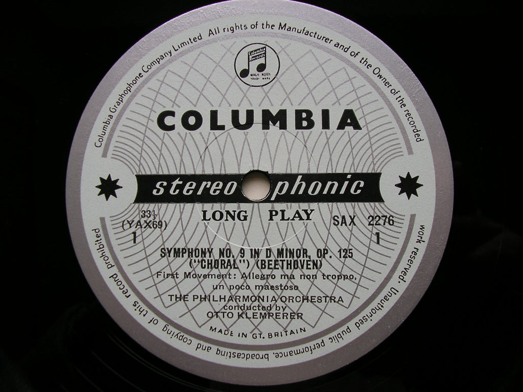 COLUMBIA SAX  -   BEETHOVEN: THE NINE SYMPHONIES / FIVE OVERTURES   KLEMPERER / PHILHARMONIA    9LP
