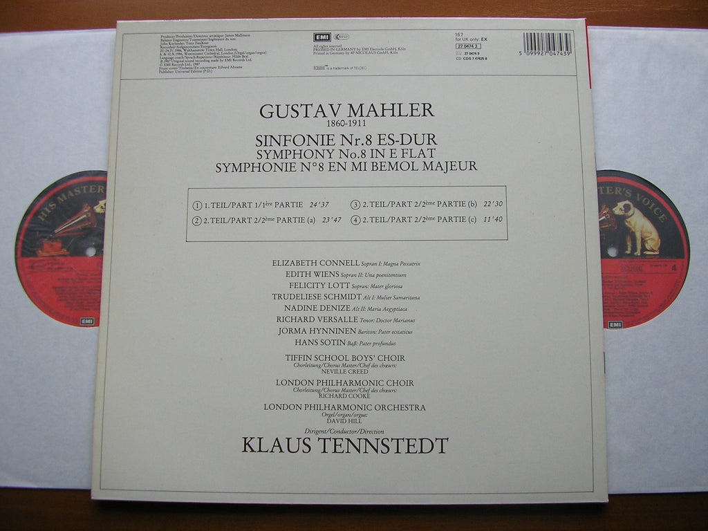 MAHLER: SYMPHONY No. 8     SOLOISTS / LONDON PHILHARMONIC ORCHESTRA / TENNSTEDT    27 0474