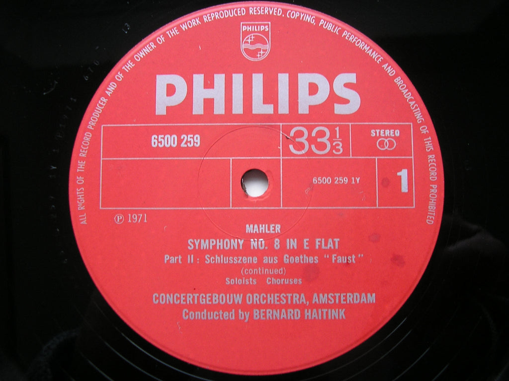 MAHLER: SYMPHONY No. 8     SOLOISTS / CONCERTGEBOUW ORCHESTRA / HAITINK    6700 049