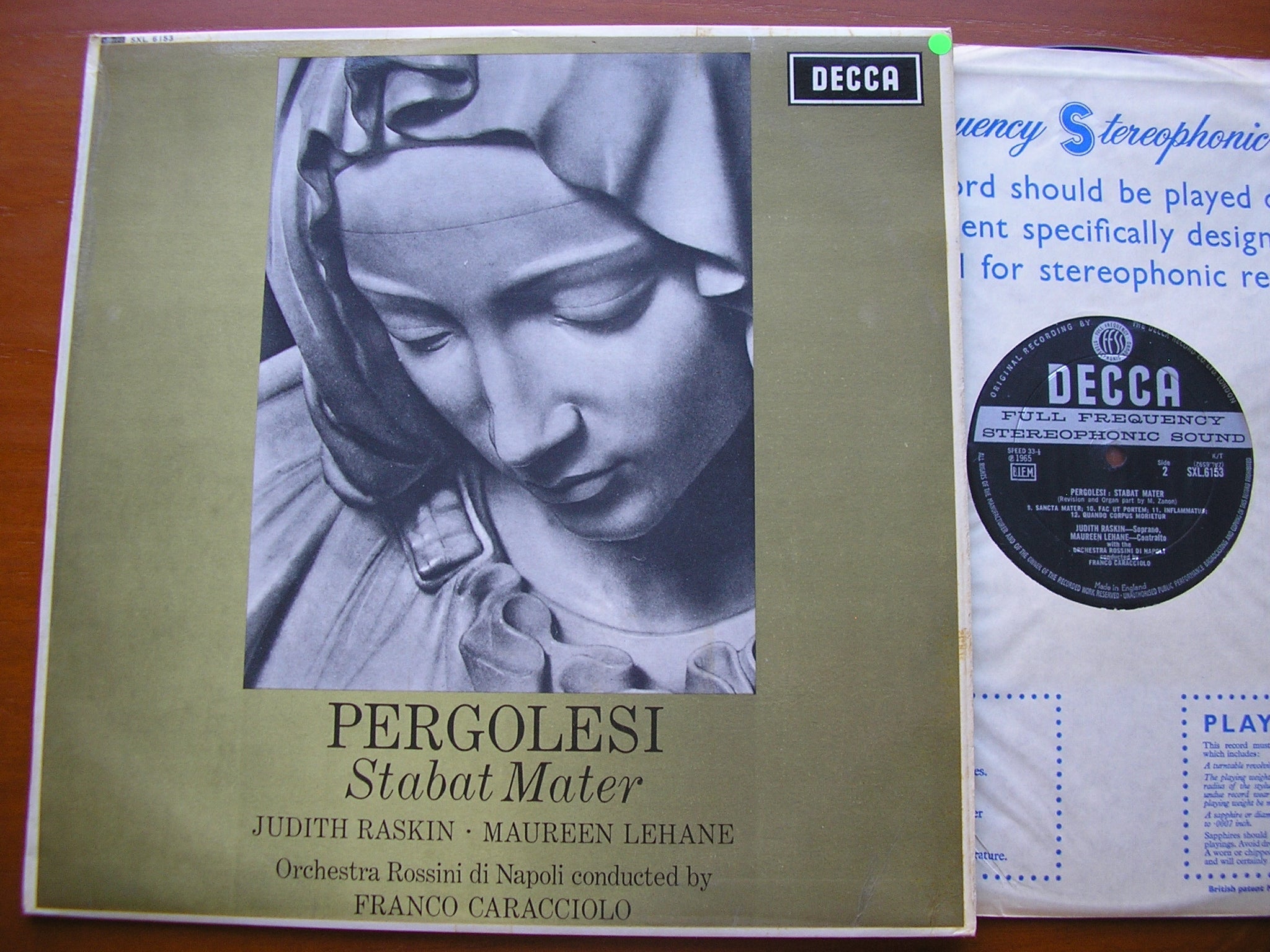 SXL 6153 PERGOLESI: STABAT MATER RASKIN / LEHANE / NAPLES ROSSINI ORCHESTRA / CARACCIOLO