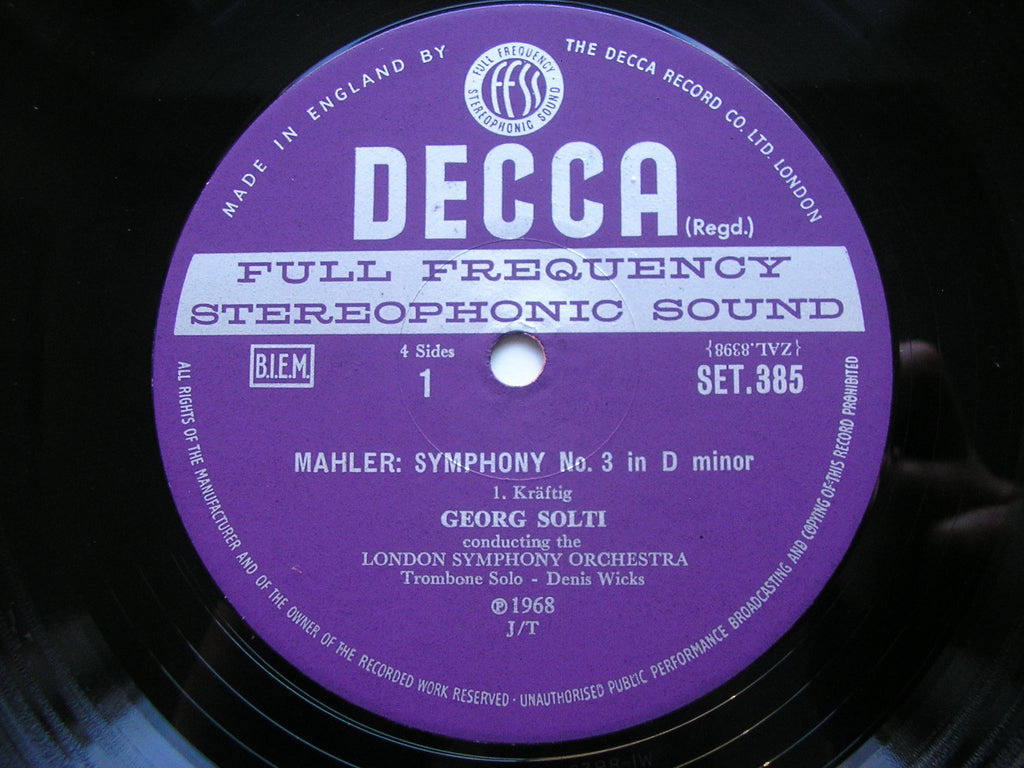 MAHLER: SYMPHONY No. 3     HELEN WATTS / LONDON SYMPHONY / SOLTI     SET 385 / 6