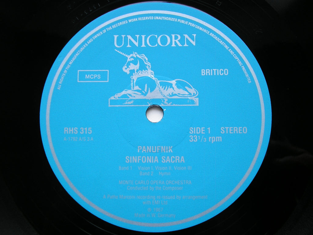 PANUFNIK: SINFONIA SACRA / SINFONIA RUSTICA     MONTE CARLO OPERA ORCHESTRA / PANUFNIK    RHS 315