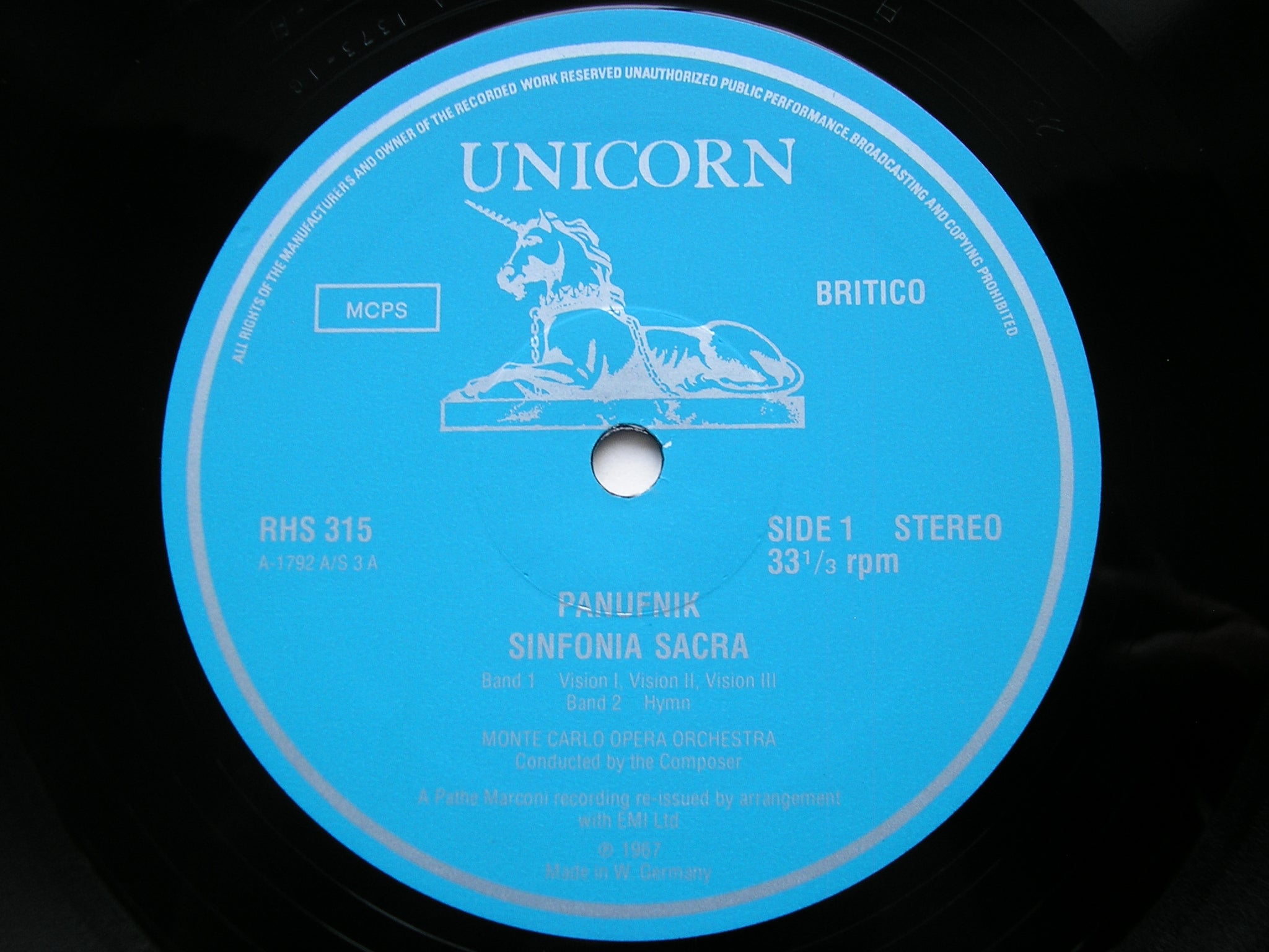 PANUFNIK: SINFONIA SACRA / SINFONIA RUSTICA     MONTE CARLO OPERA ORCHESTRA / PANUFNIK    RHS 315