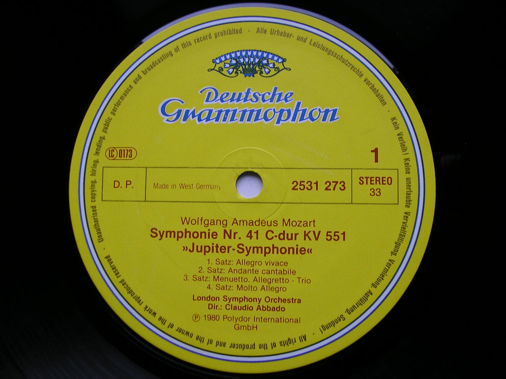 MOZART: SYMPHONIES Nos. 40 & 41 'Jupiter'    ABBADO / LONDON SYMPHONY   2531 273