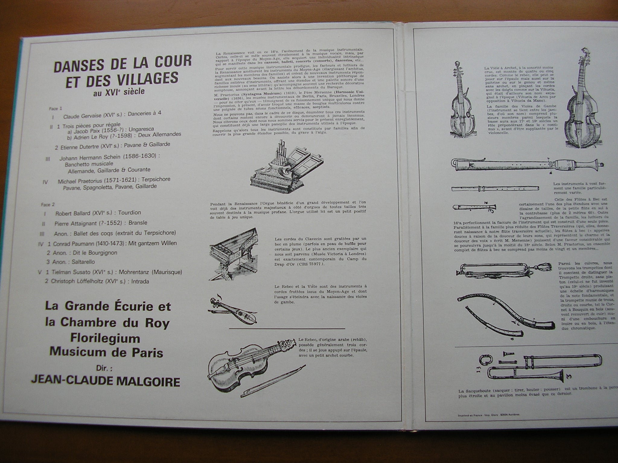 16th CENTURY DANCE MUSIC FROM COURT & VILLAGE        MALGOIRE    CBS 76183