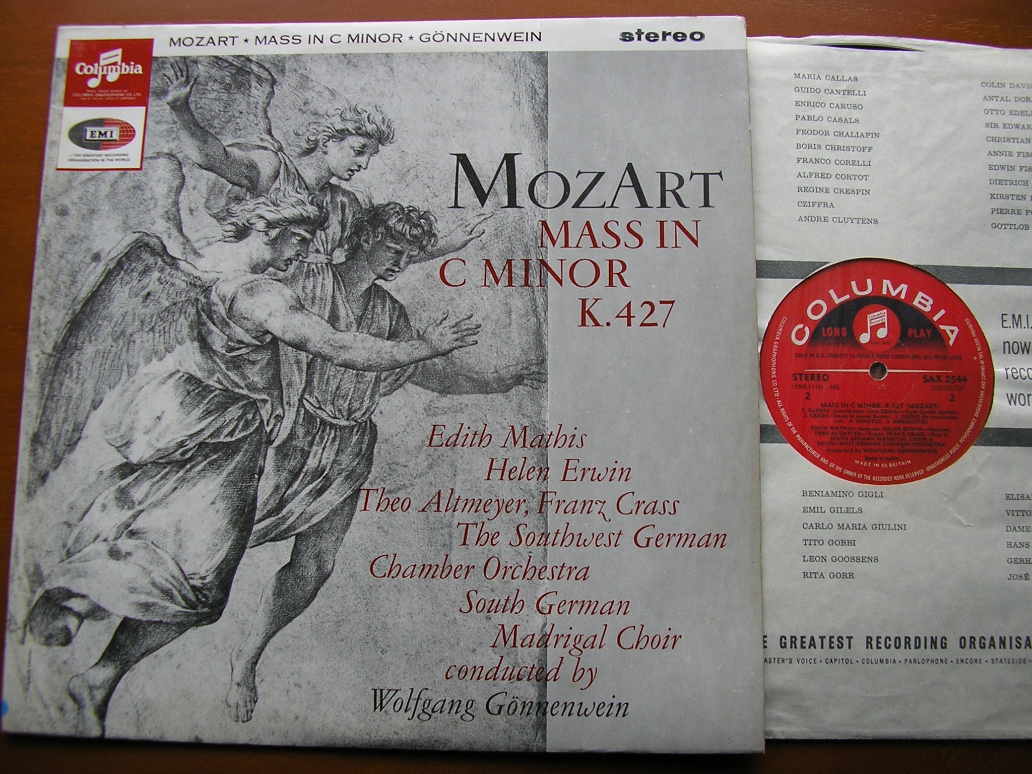 MOZART: MASS in C minor K427     SOLOISTS / SOUTH WEST GERMAN CHAMBER ORCHESTRA / GONNENWEIN     SAX 2544