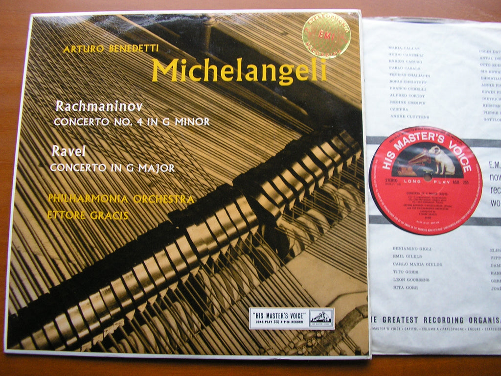 RACHMANINOV: PIANO CONCERTO No. 4 / RAVEL: CONCERTO in G      MICHELANGELI / PHILHARMONIA / GRACIS     ASD 255