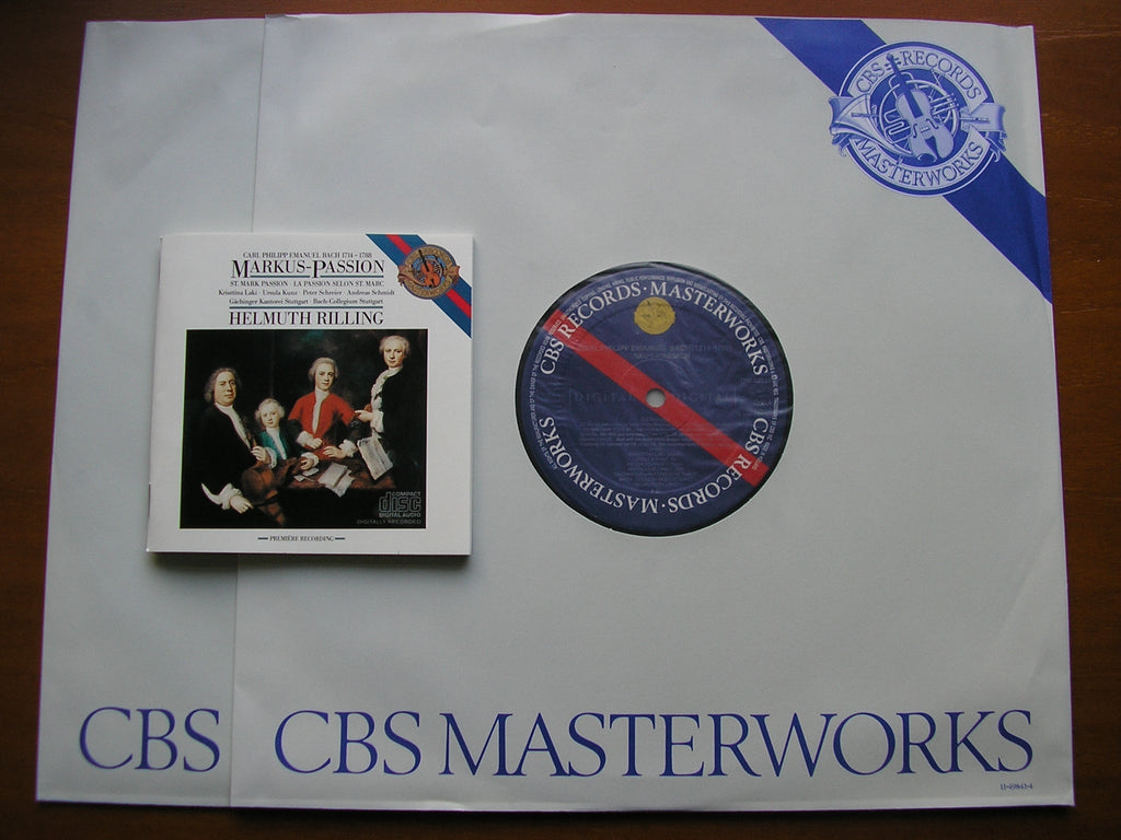 BACH, CARL PHILIPP EMANUEL: St. MARK PASSION     LAKI / KUNZ / SCHREIER / SCHMIDT / BACH-COLLEGIUM STUTTGART / RILLING    2LP     12M 42511