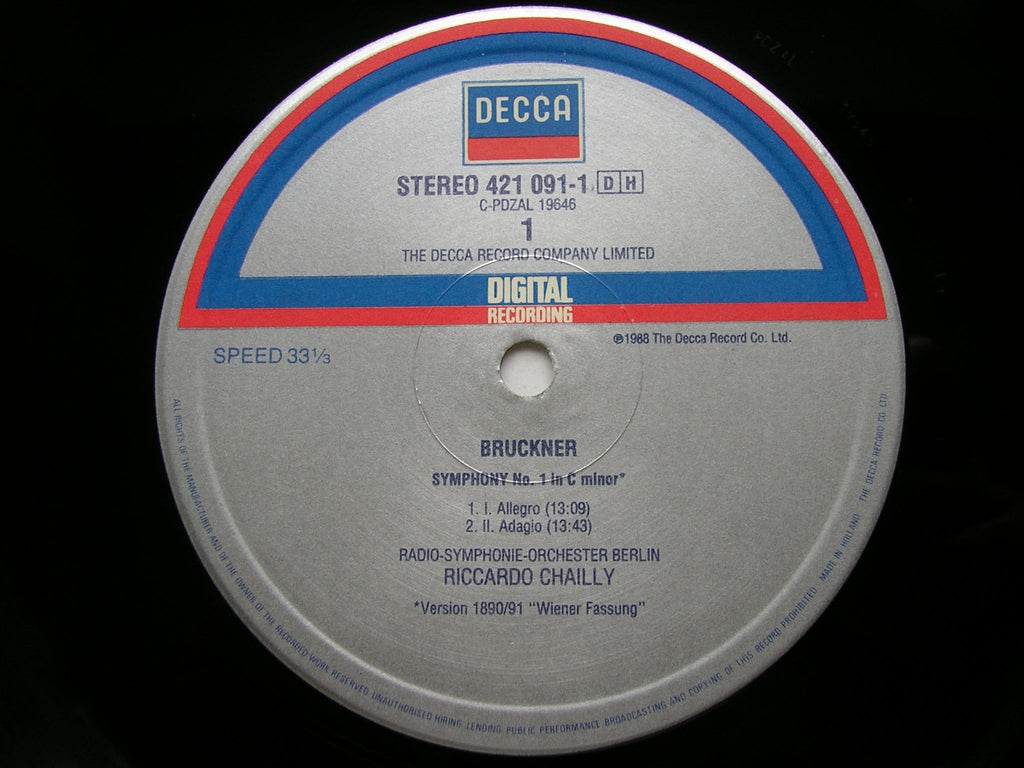 BRUCKNER: SYMPHONY No. 1       CHAILLY / BERLIN RADIO SYMPHONY    421 091