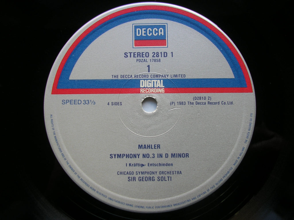MAHLER: SYMPHONY No. 3     HELGA DERNESCH / CHICAGO SYMPHONY / GEORG SOLTI    D281D 2