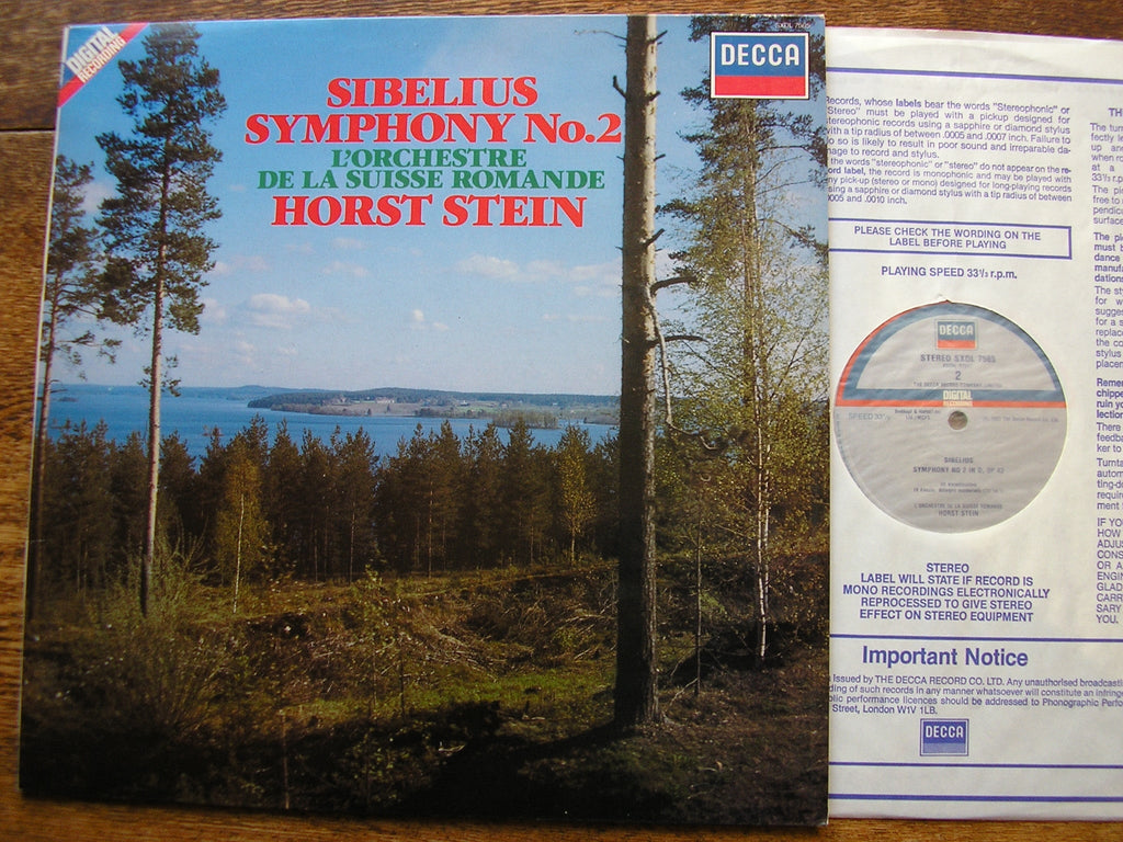 SXDL 7565 SIBELIUS: SYMPHONY No. 2 HORST STEIN / SUISSE ROMANDE