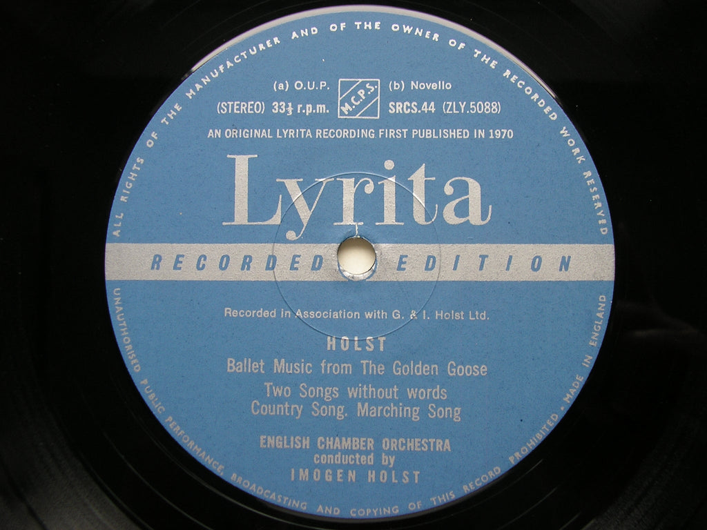 HOLST: DOUBLE CONCERTO / CAPRICCIO / GOLDEN GOOSE ballet music      HURWITZ / SILLITO / ENGLISH CHAMBER ORCHESTRA / IMOGEN HOLST    SRCS 44