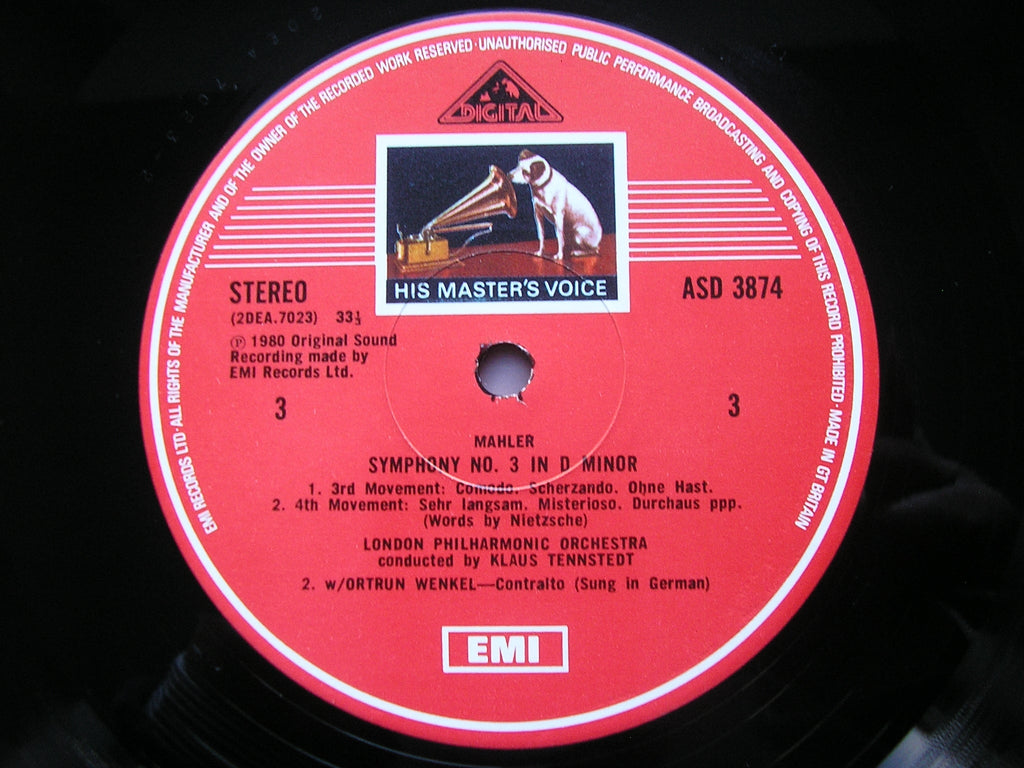 MAHLER: SYMPHONY No. 3   ORTRUN WENKEL / LONDON PHILHARMONIC / KLAUS TENNSTEDT    SLS 5195