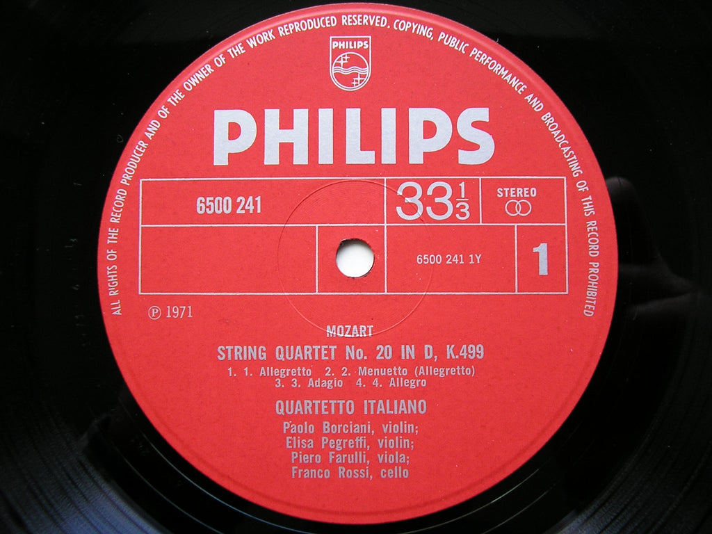MOZART: STRING QUARTETS K499 & K575       QUARTETTO ITALIANO     6500 241