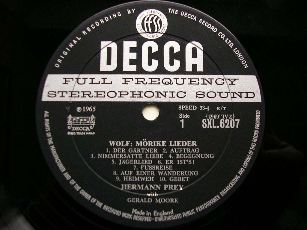 SXL 6207 WOLF: MORIKE LIEDER / PFITZNER: EICHENDORF LIEDER      PREY / MOORE    ED1