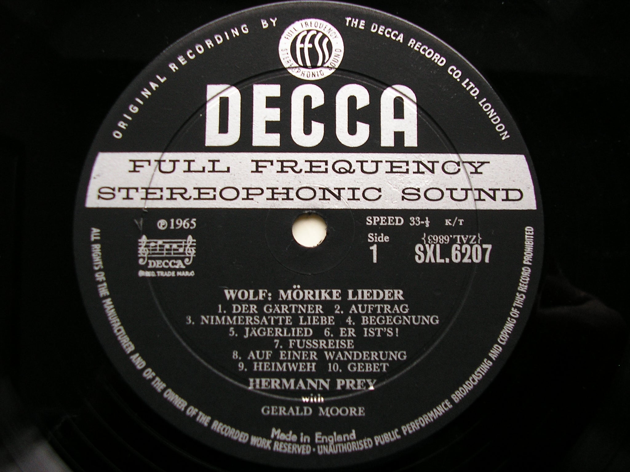 SXL 6207 WOLF: MORIKE LIEDER / PFITZNER: EICHENDORF LIEDER      PREY / MOORE    ED1