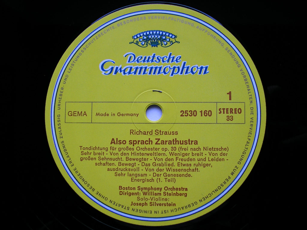 STRAUSS: ALSO SPRACH ZARATHUSTRA     STEINBERG / BOSTON SYMPHONY     2530 160