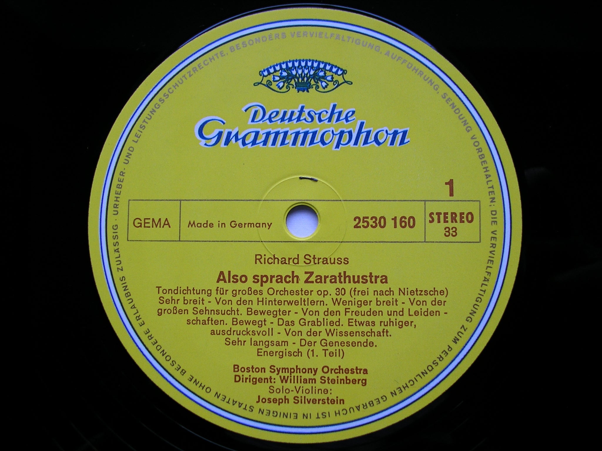 STRAUSS: ALSO SPRACH ZARATHUSTRA     STEINBERG / BOSTON SYMPHONY     2530 160