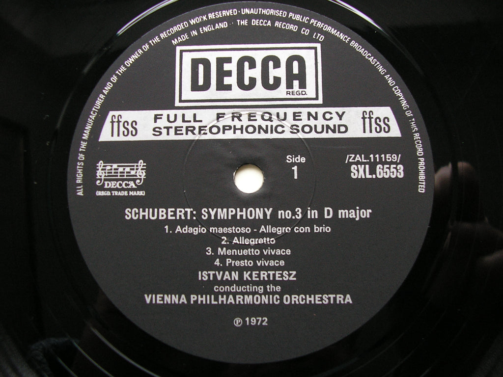 SCHUBERT: THE SYMPHONIES / THREE OVERTURES   KERTESZ / VIENNA PHILHARMONIC   5 LP SET