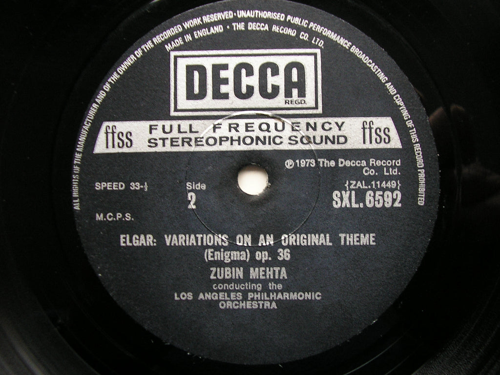 SXL 6592 ELGAR: ENIGMA VARIATIONS / IVES: SYMPHONY No. 1 MEHTA / LAPO
