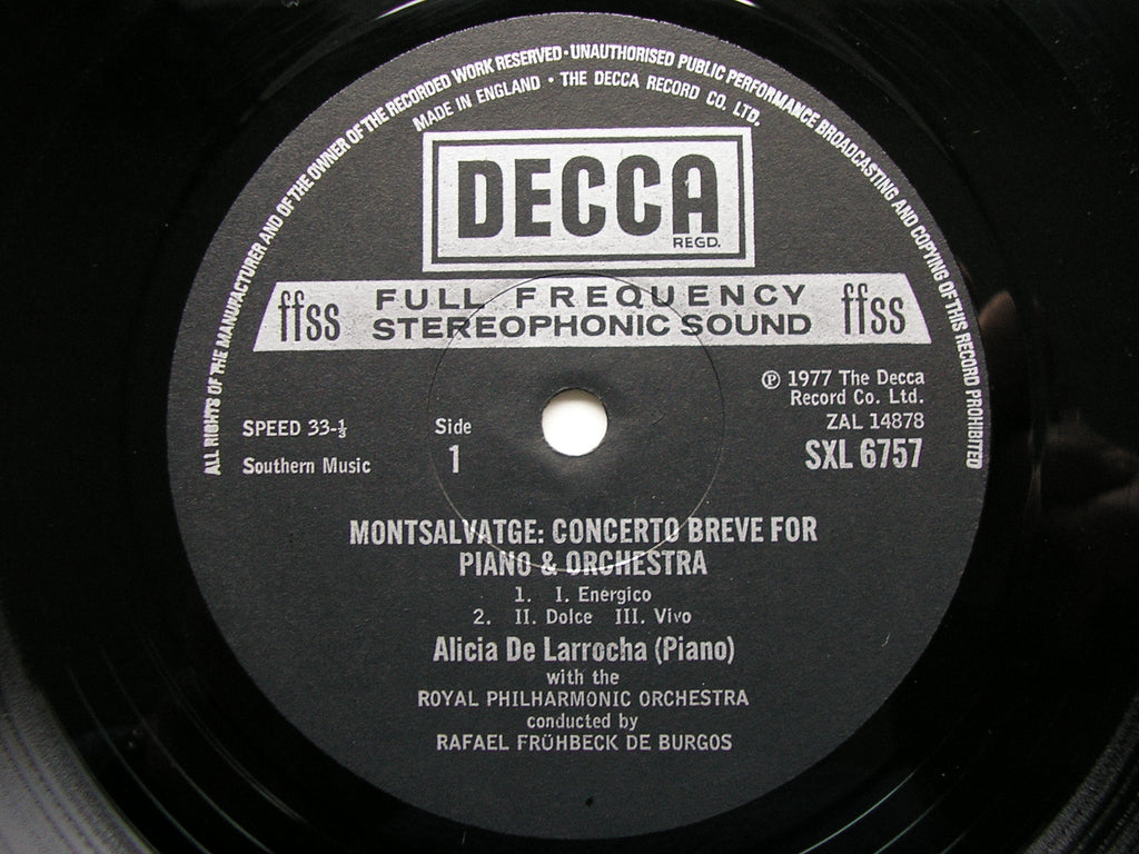 SXL 6757 CONCERTOS FROM SPAIN BY MONTSALVAGE & SURINACH LARROCHA / BURGOS / ROYAL PHILHARMONIC