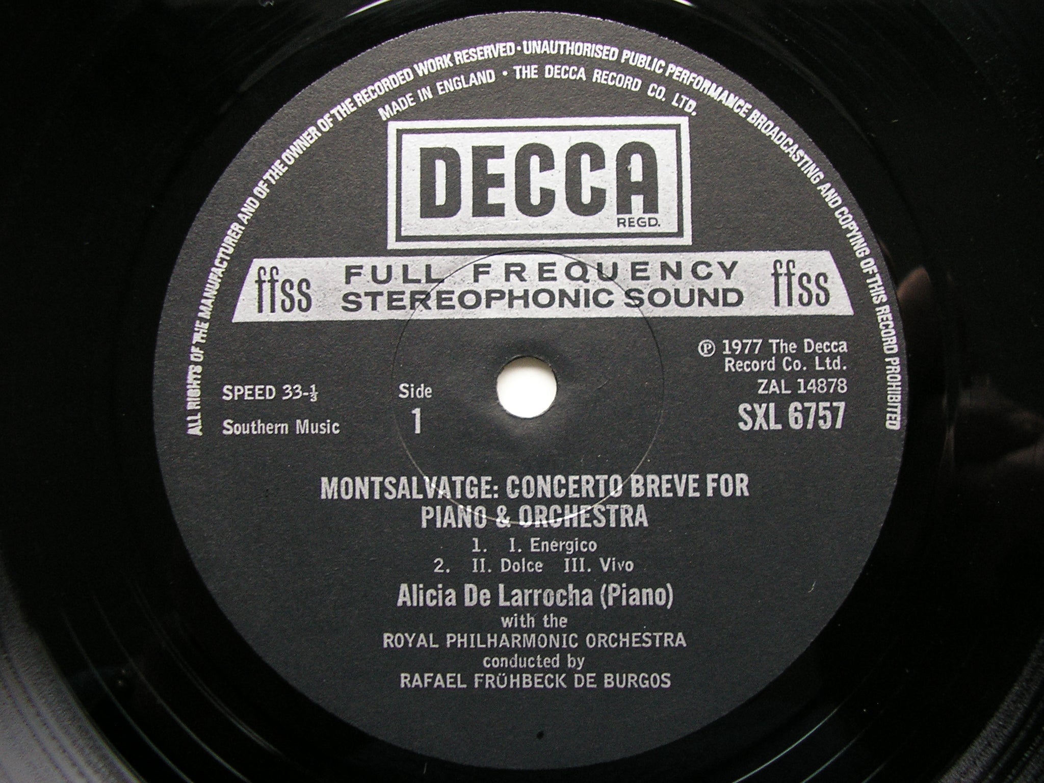 SXL 6757 CONCERTOS FROM SPAIN BY MONTSALVAGE & SURINACH LARROCHA / BURGOS / ROYAL PHILHARMONIC