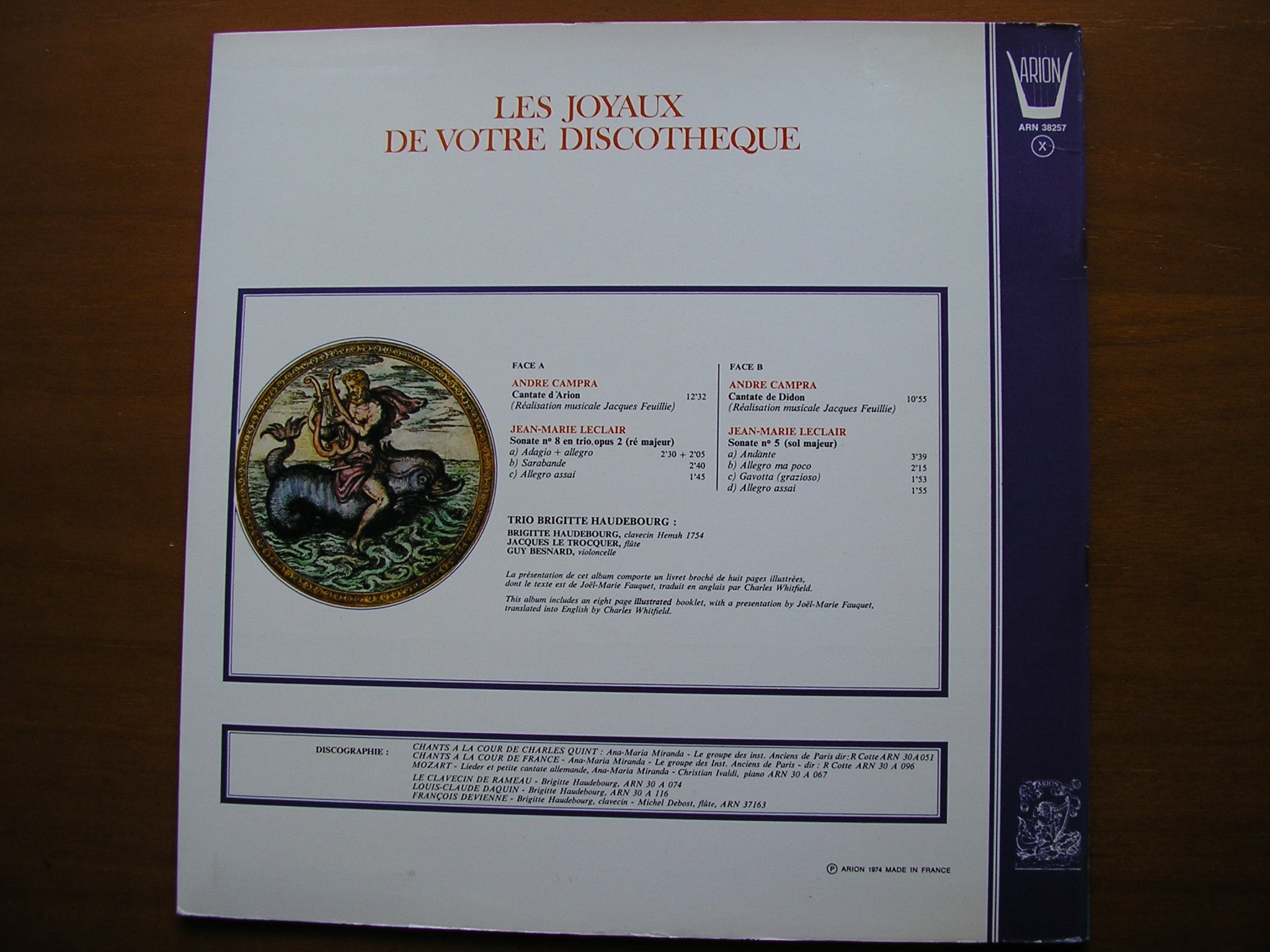 CAMPRA: TWO CANTATAS / LECLAIR: SONATAS Nos. 5 & 8      MIRANDA / TRIO HAUDEBOURG      ARN 38257