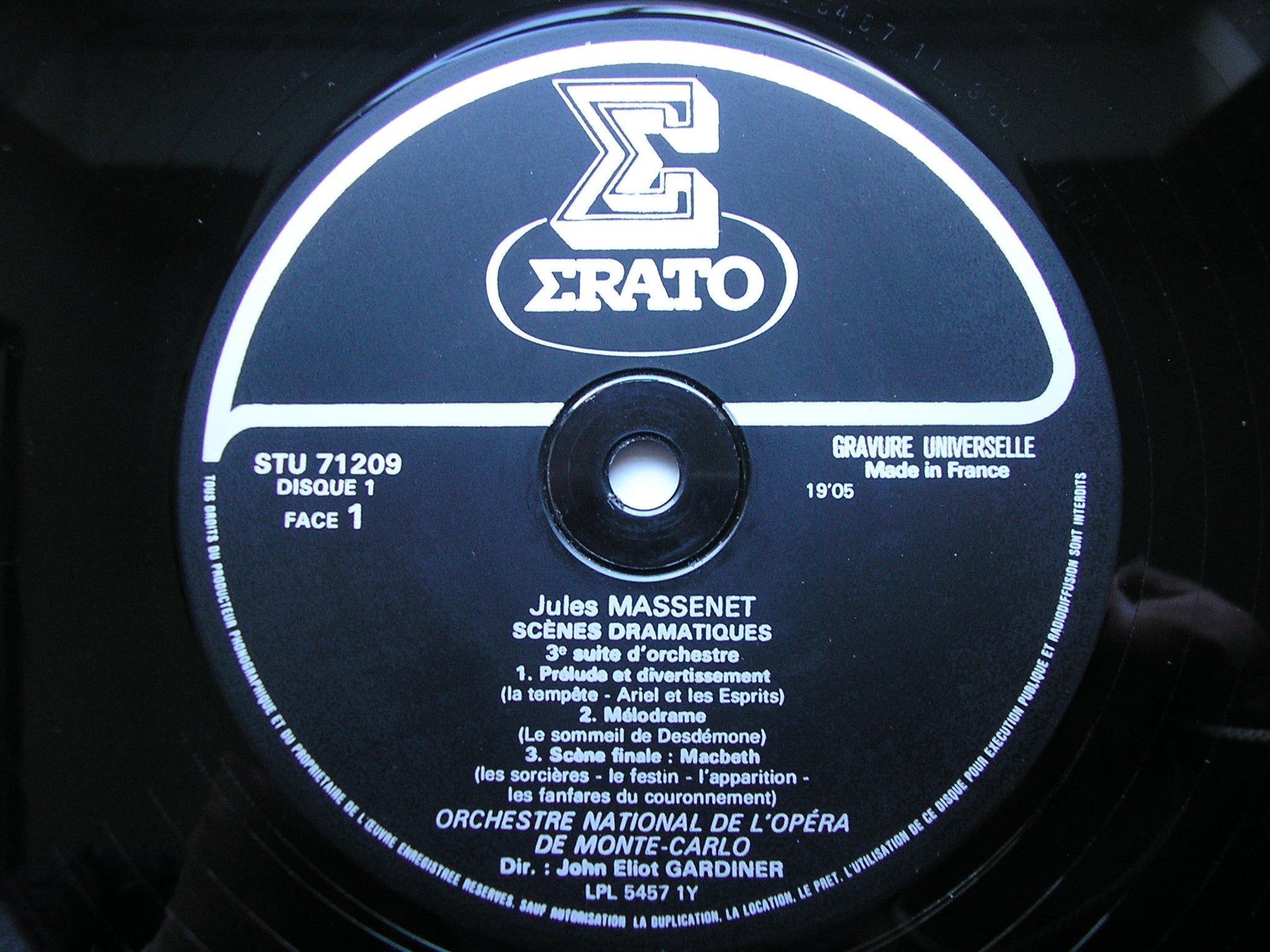 MASSENET: FOUR SUITES FOR ORCHESTRA       GARDINER / MONTE CARLO OPERA ORCHESTRA     2LP      STU 71208