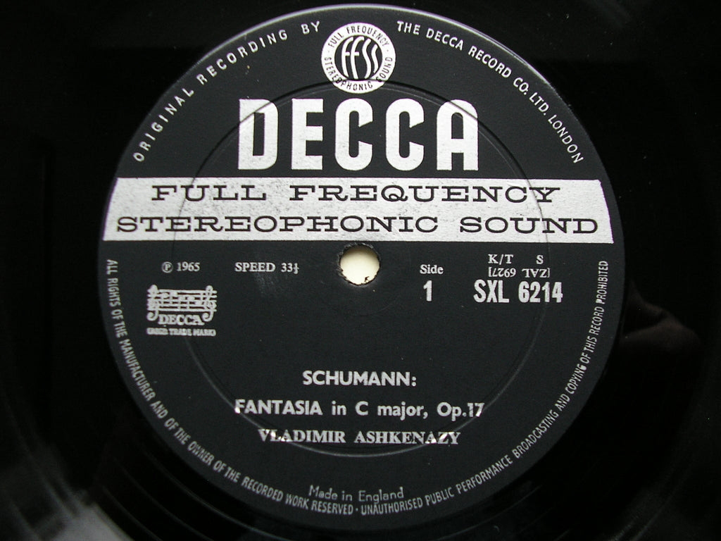 SXL 6214  SCHUMANN: FANTASIA in C / ETUDES SYMPHONIQUES      ASHKENAZY     ED1