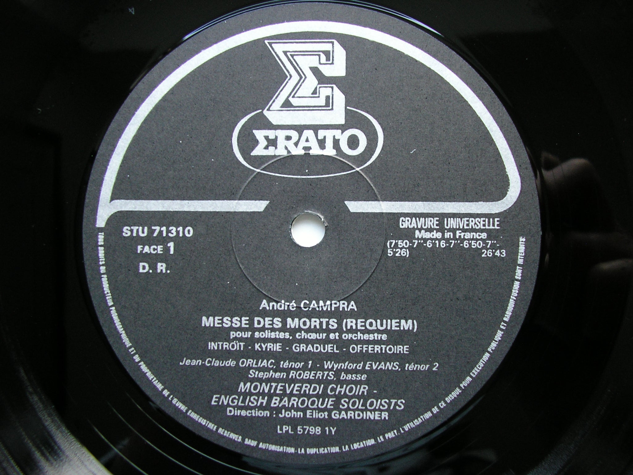 CAMPRA: REQUIEM    SOLOISTS / ENGLISH BAROQUE SOLOISTS / GARDINER     STU 71310