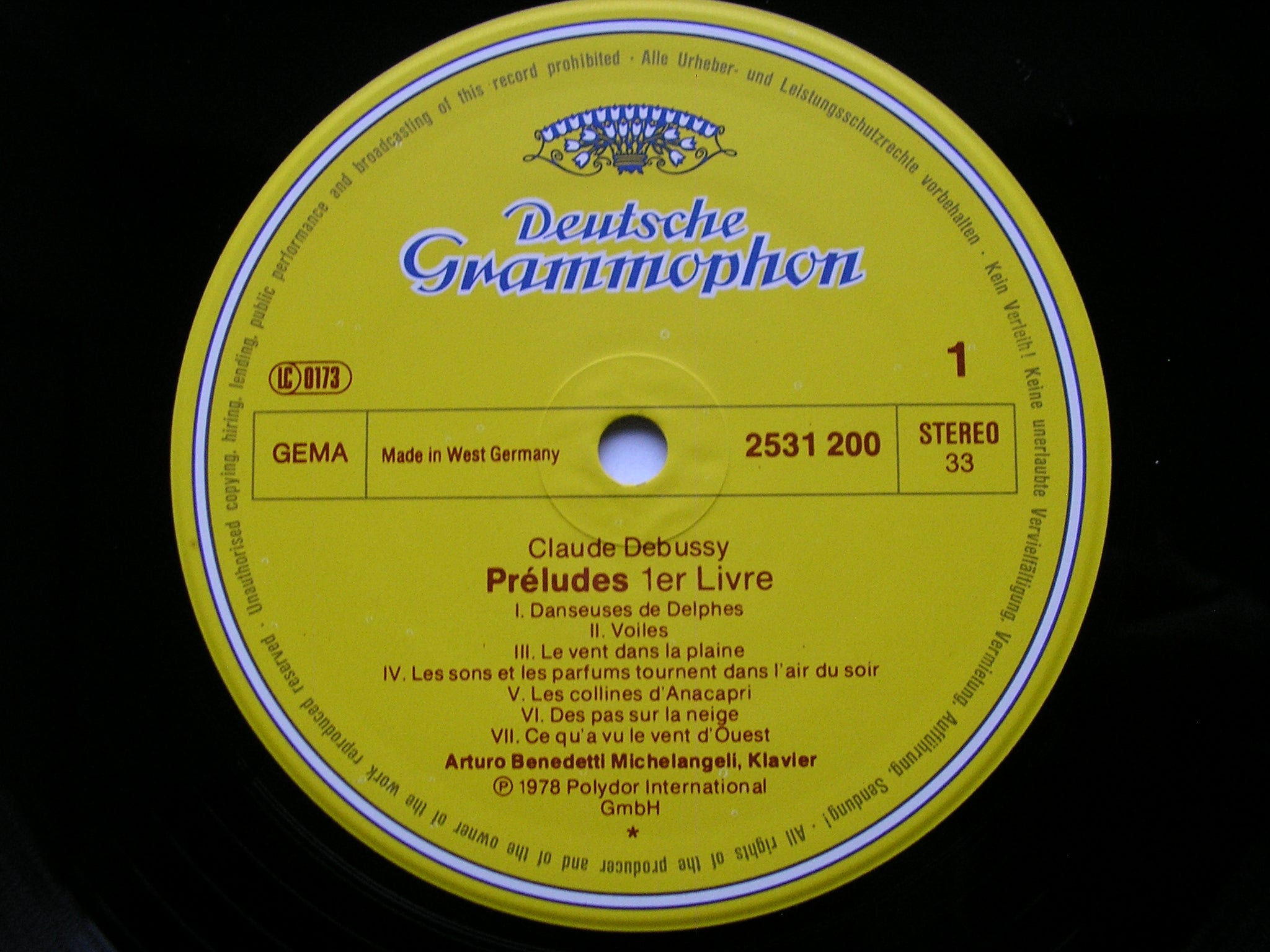 DEBUSSY: PRELUDES  Volume 1        MICHELANGELI       2531 200