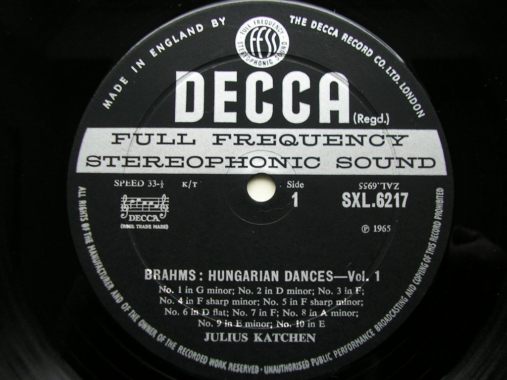 SXL 6217  BRAHMS: COMPLETE PIANO WORKS  Volume 5       JULIUS KATCHEN      ED2