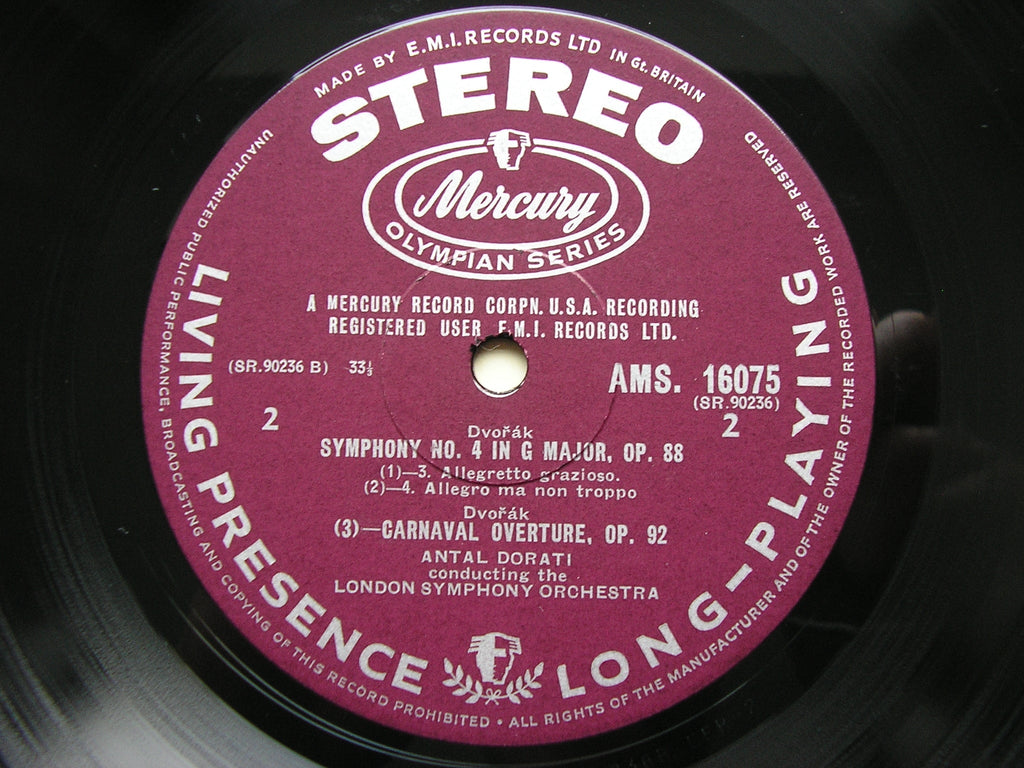 DVORAK: SYMPHONY No. 8 in G (formerly No. 4) / CARNAVAL OVERTURE    DORATI / LONDON SYMPHONY   AMS 16075