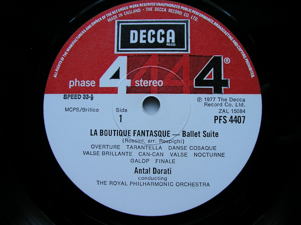 ROSSINI-RESPIGHI: LA BOUTIQUE FANTASQUE / ROSSINIANA SUITE      DORATI / ROYAL PHILHARMONIC      PFS 4407