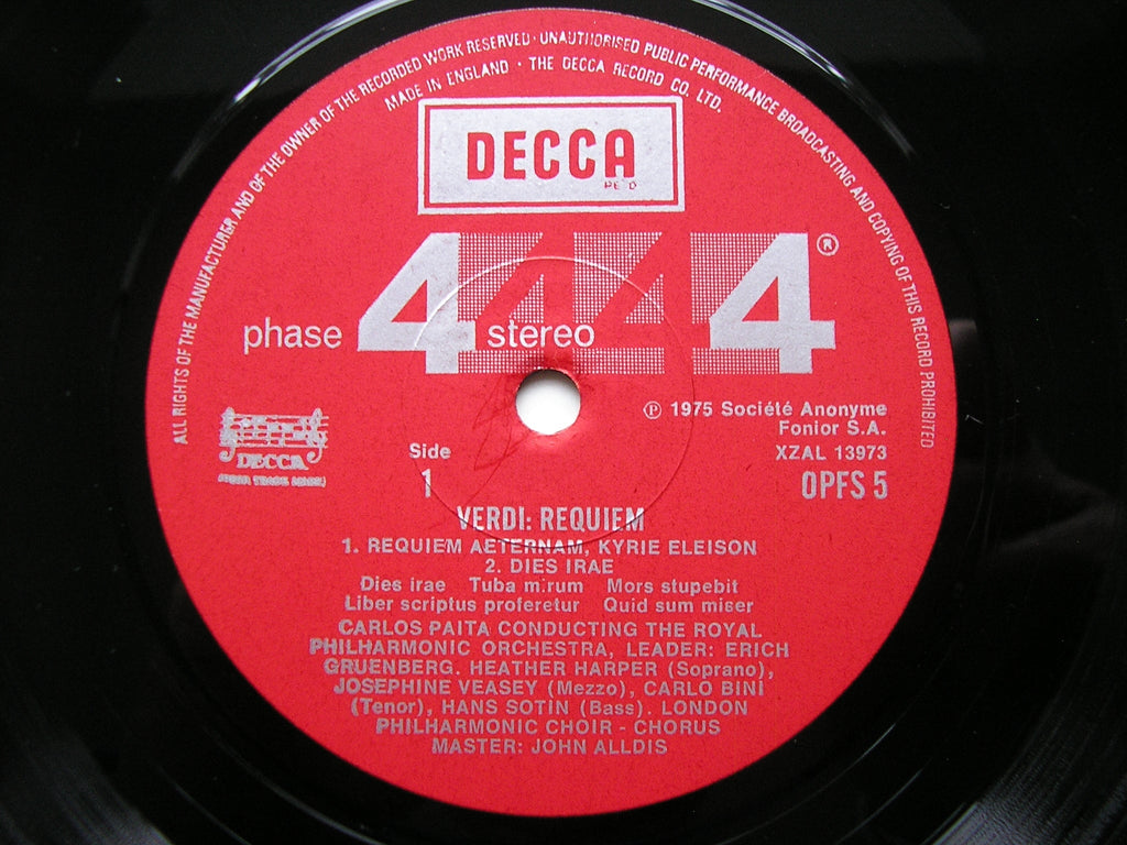 VERDI: REQUIEM    HARPER / VEASEY / BINI / SOTIN / ROYAL PHILHARMONIC / PAITA     2LP     OPFS 5-6