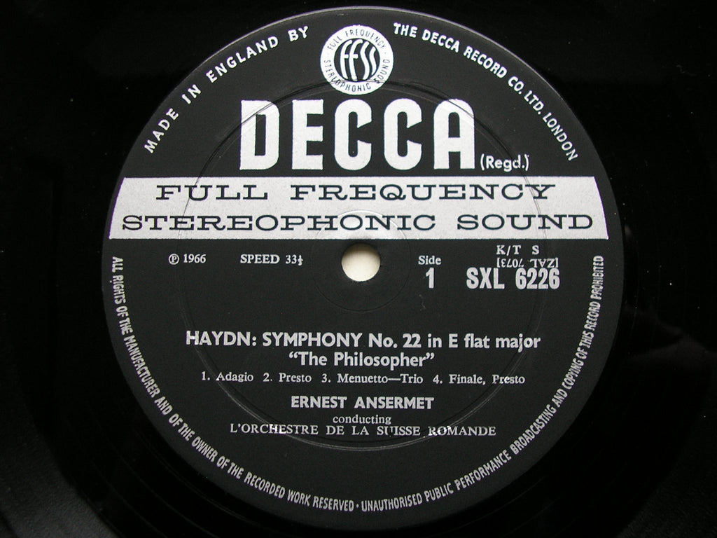 SXL 6226  HAYDN: SYMPHONIES Nos. 22 & 90      ANSERMET / SUISSE ROMANDE     ED2