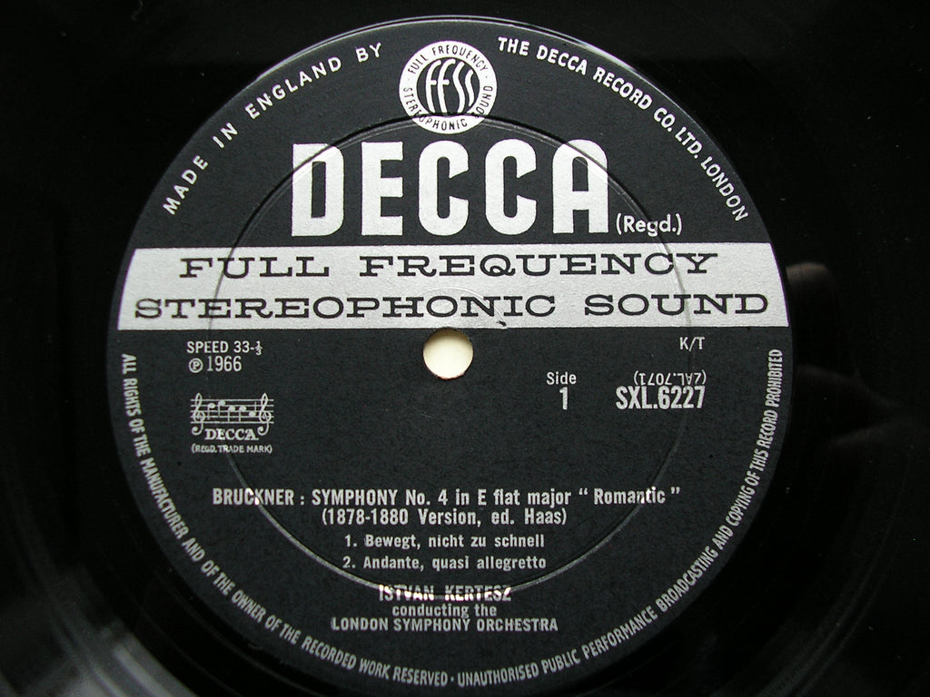SXL 6227  BRUCKNER: SYMPHONY No. 4 'Romantic'      KERTESZ / LONDON SYMPHONY     ED2