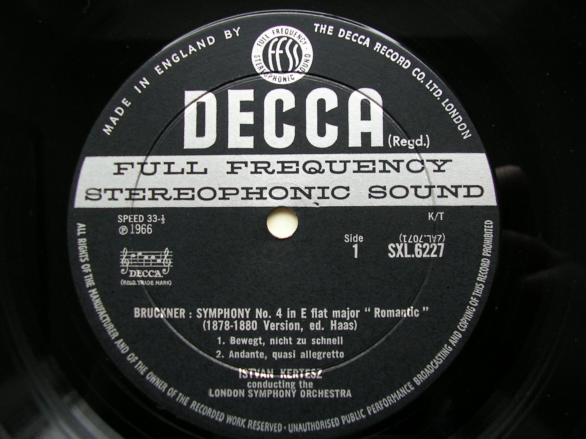 SXL 6227  BRUCKNER: SYMPHONY No. 4 'Romantic'      KERTESZ / LONDON SYMPHONY     ED2