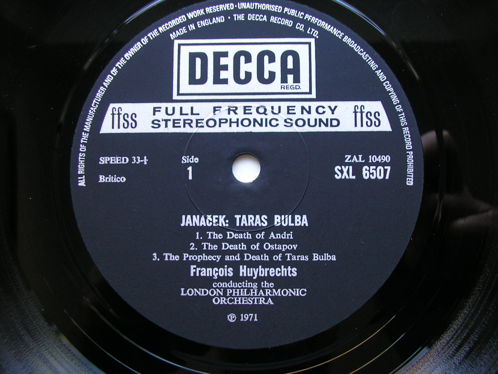 JANACEK: TARAS BULBA / LACHIAN DANCES      HUYBRECHTS / LONDON PHILHARMONIC     SXL 6507