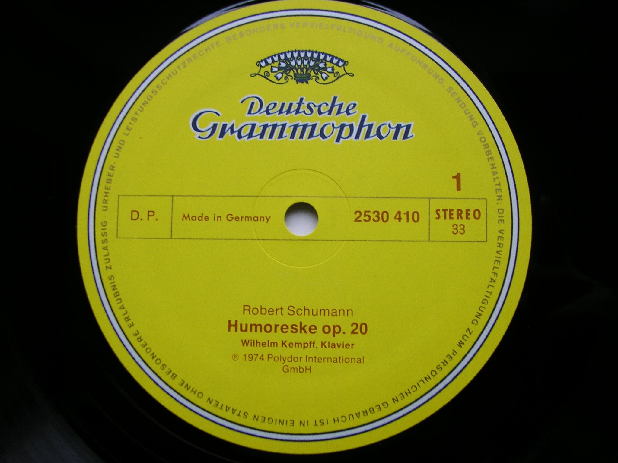 SCHUMANN: HUMORESKE / WALDSZENEN    WILHELM KEMPFF    2530 410