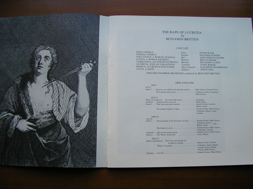 BRITTEN: THE RAPE OF LUCRETIA     SOLOISTS / ENGLISH CHAMBER ORCHESTRA / BRITTEN     2LP     SET 492/3