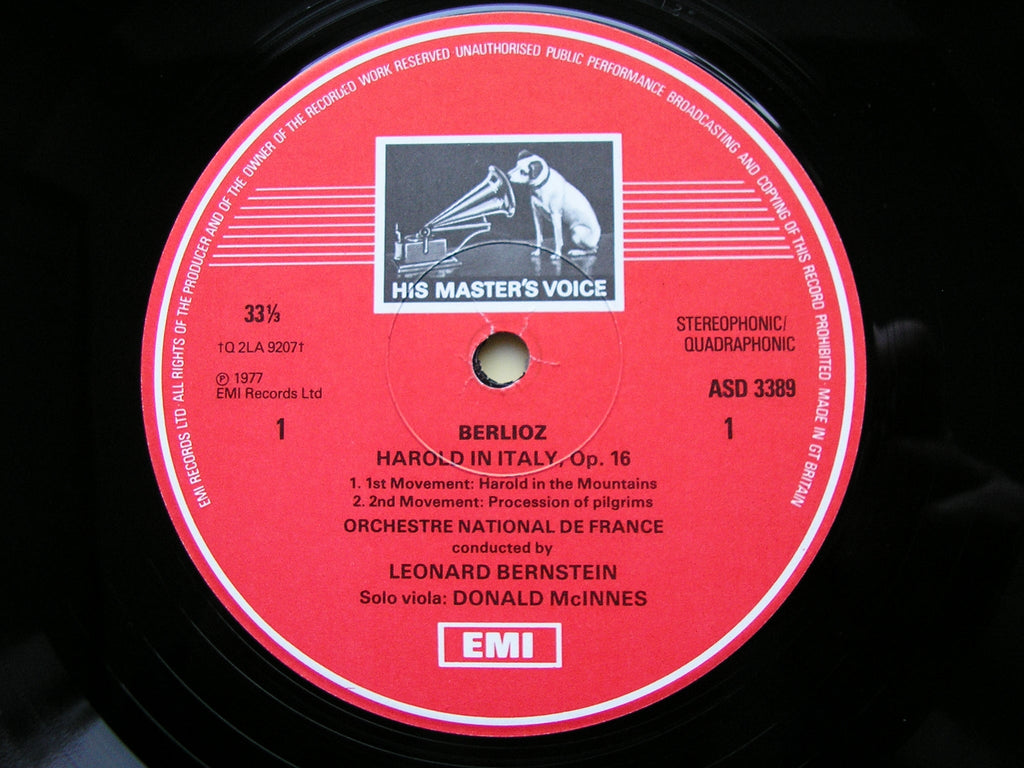 BERLIOZ: HAROLD IN ITALY   McINNES / FRENCH NATIONAL ORCHESTRA / LEONARD BERNSTEIN   ASD 3389