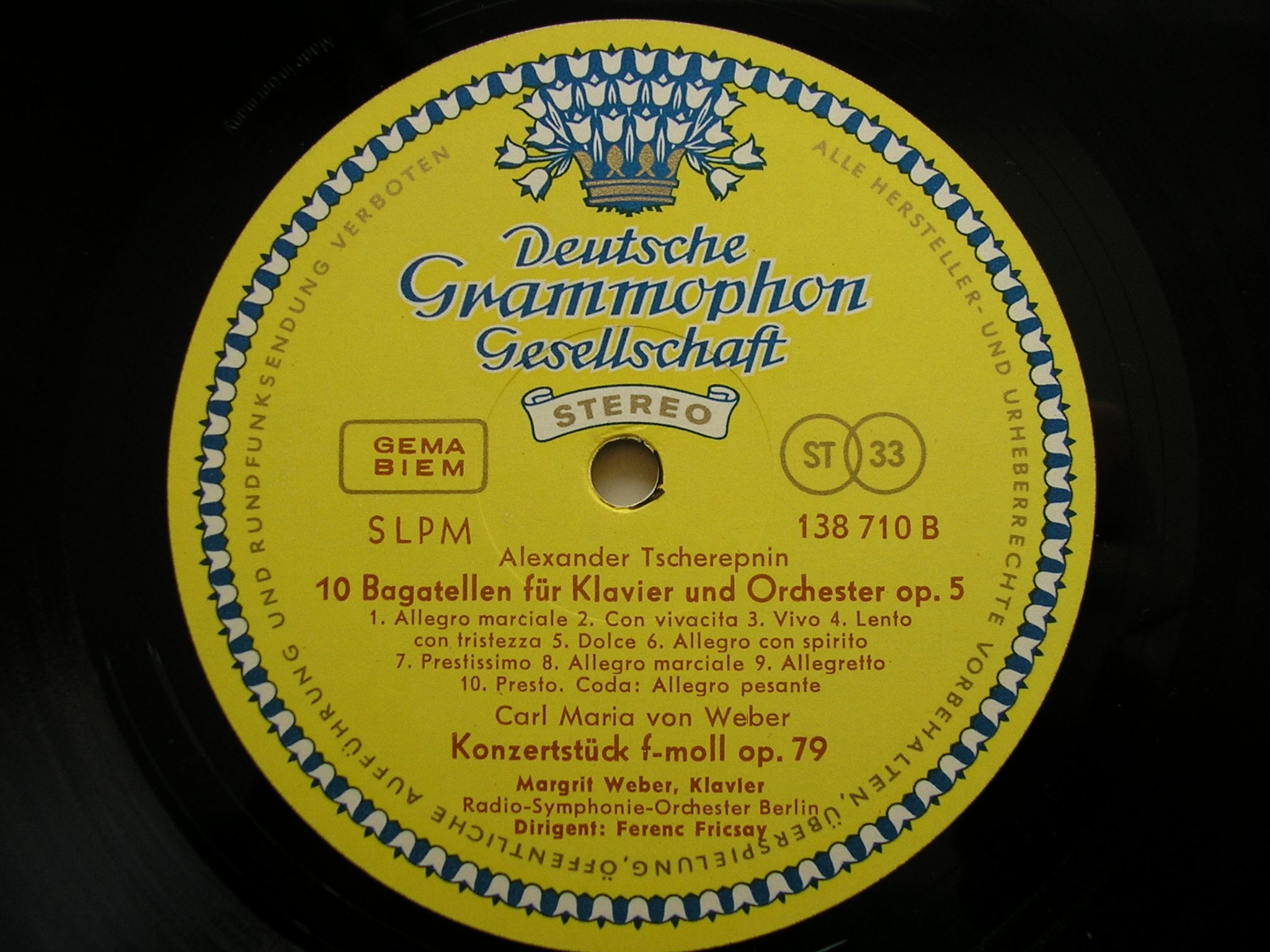 TCHEREPNIN: TEN BAGATELLES / RACHMANINOV: PAGANINI RHAPSODY / WEBER: KONZERSTUCK   WEBER / BRSO / FRICSAY   138 710