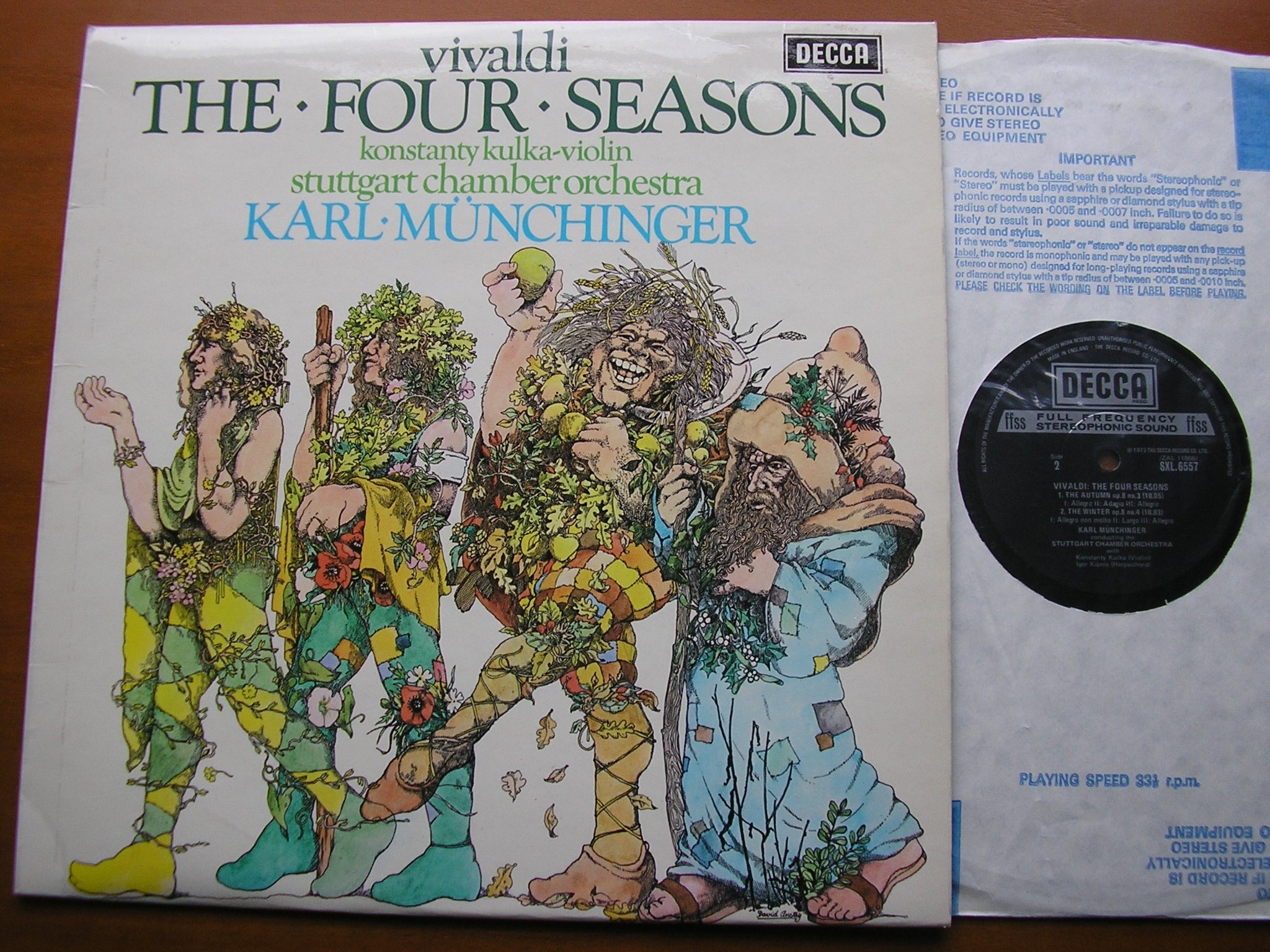 SXL 6557 VIVALDI: THE FOUR SEASONS KULKA / STUTTGART CHAMBER ORCHESTRA / MUNCHINGER