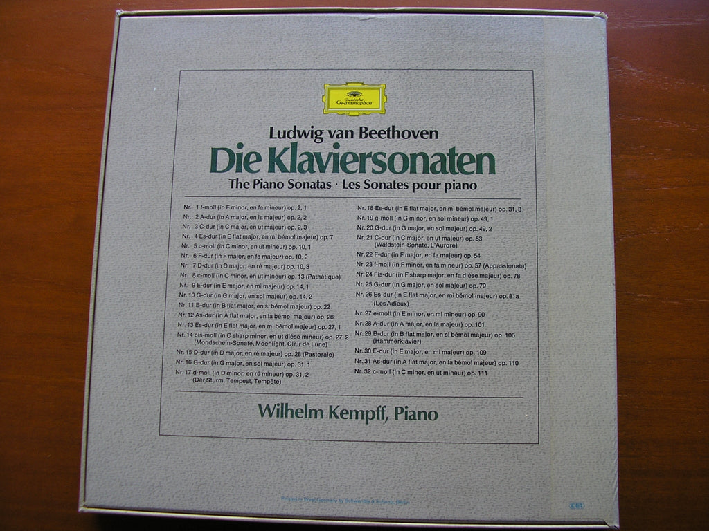 BEETHOVEN: THE COMPLETE PIANO SONATAS    WILHELM KEMPFF   10 LP BOX SET    2740 228