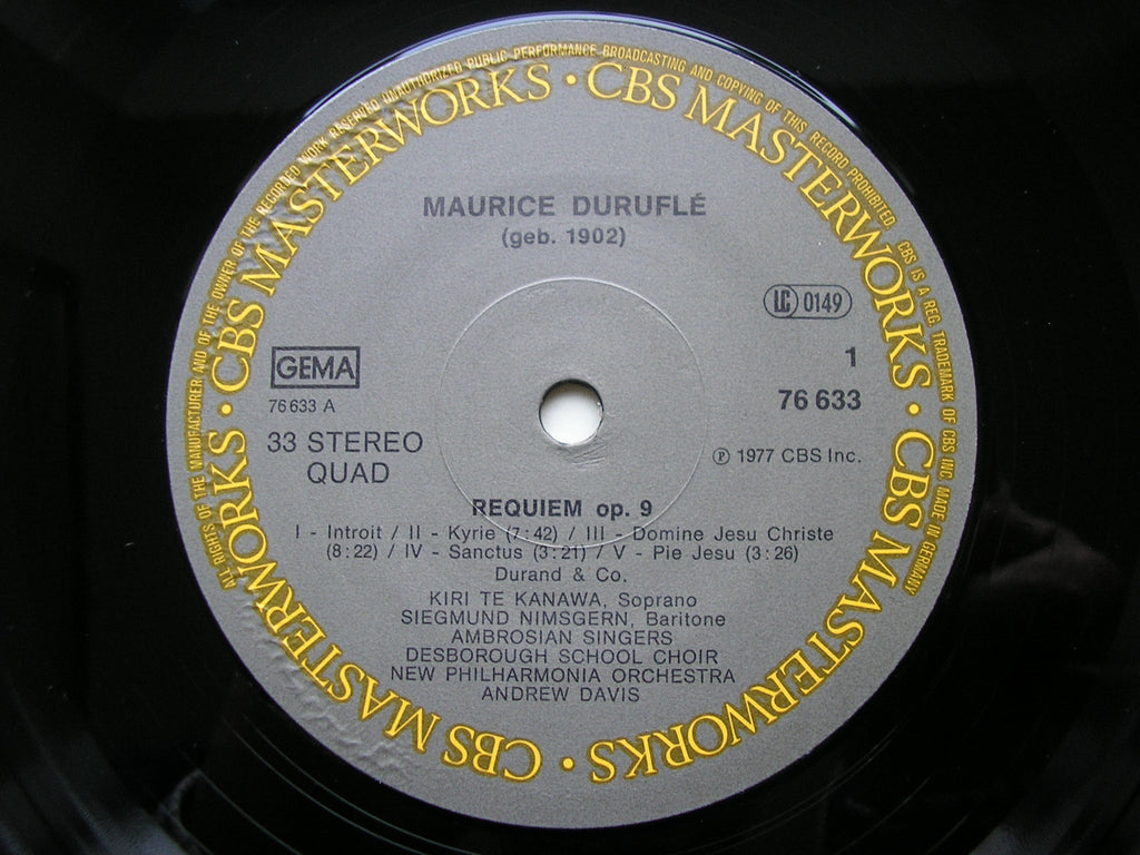 DURUFLE: REQUIEM / DANSE LENTE      TE KANAWA / NIMSGERN / NEW PHILHARMONIA / DAVIS      76633
