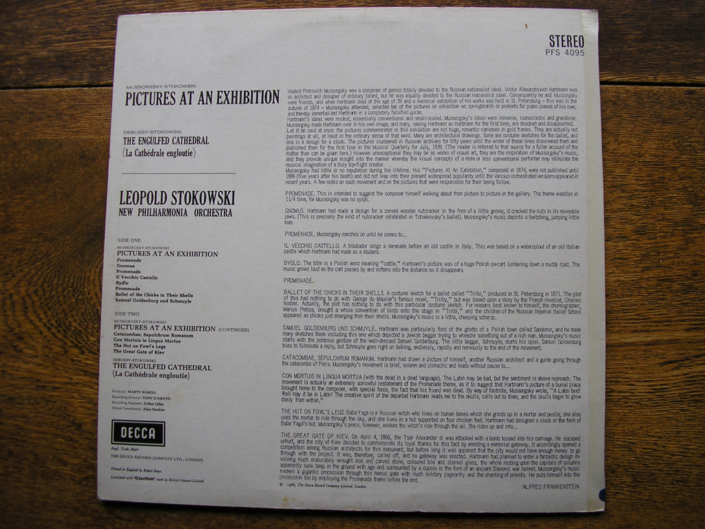 MUSSORGSKY: PICTURES AT AN EXHIBITION   STOKOWSKI /NEW PHILHARMONIA    PFS 4095